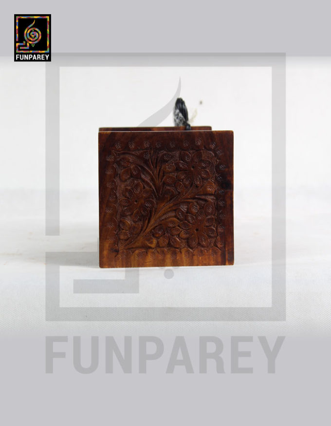 Hand Carved Large Wooden Lamp With Cut Work
