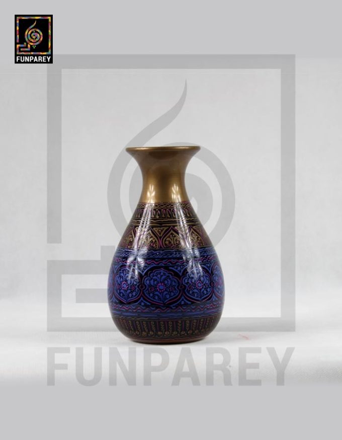 Wooden Vase Pear Shaped with Lacquer Art