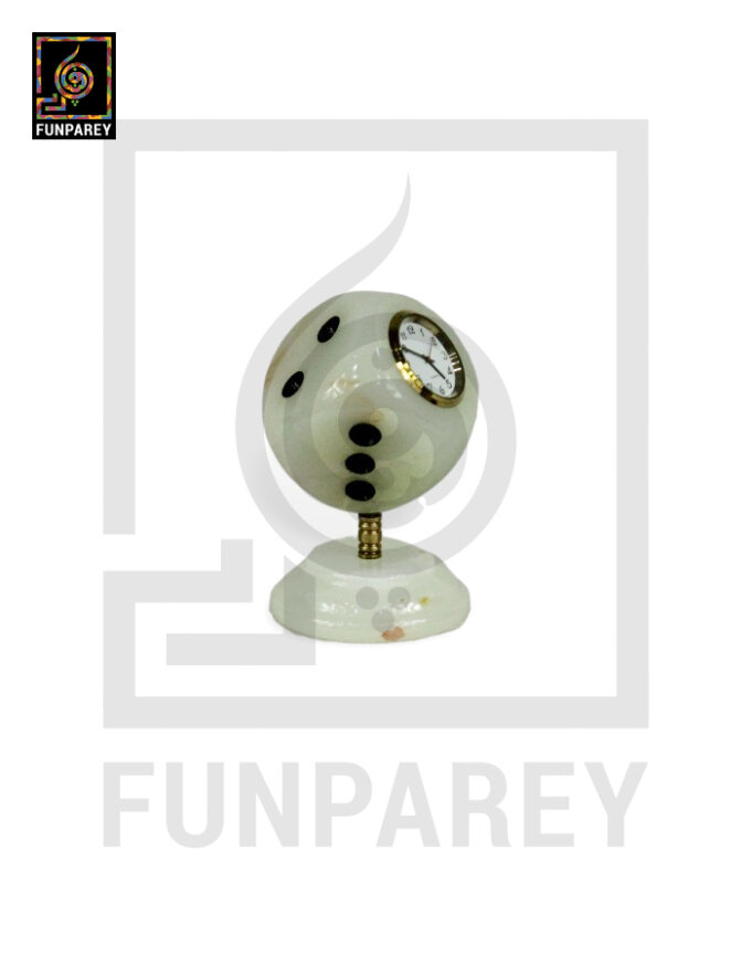 Onyx Stone Dice Table Clock 3" - Image 4