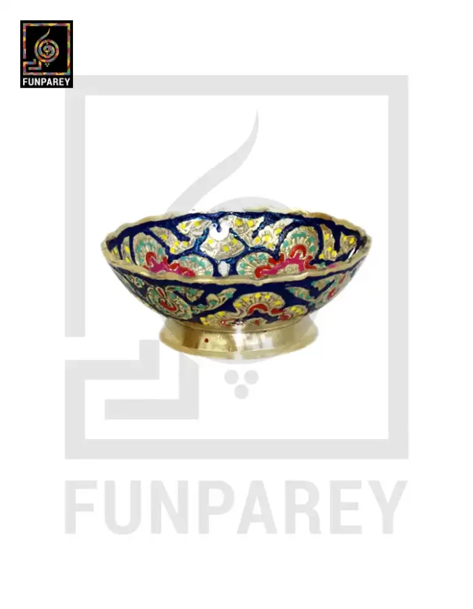 Brass Decorative Snack Bowl 4″ With Floral Design