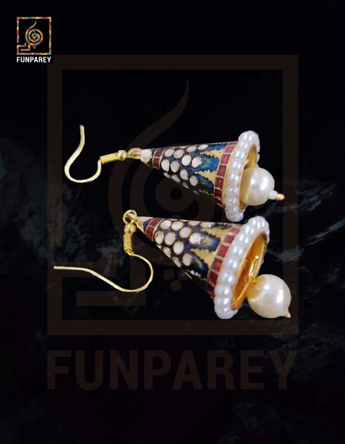 Ethnic Tribal Metallic Earrings "Chime Aquatic" - Image 6