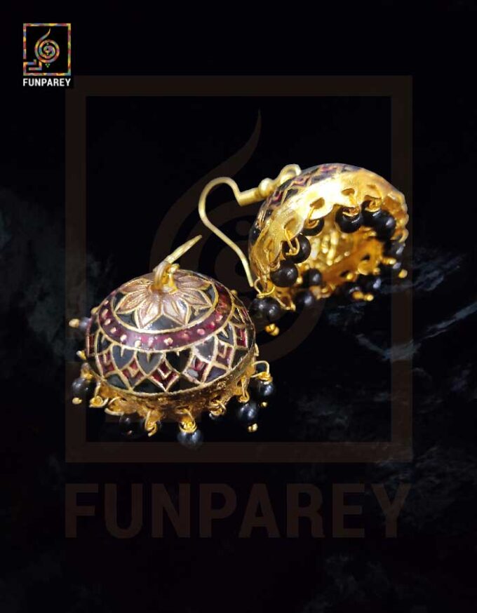 Ethnic Tribal Metallic Earrings "Czarina Cupric" - Image 3