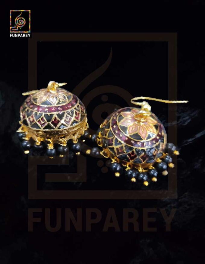 Ethnic Tribal Metallic Earrings "Czarina Cupric"