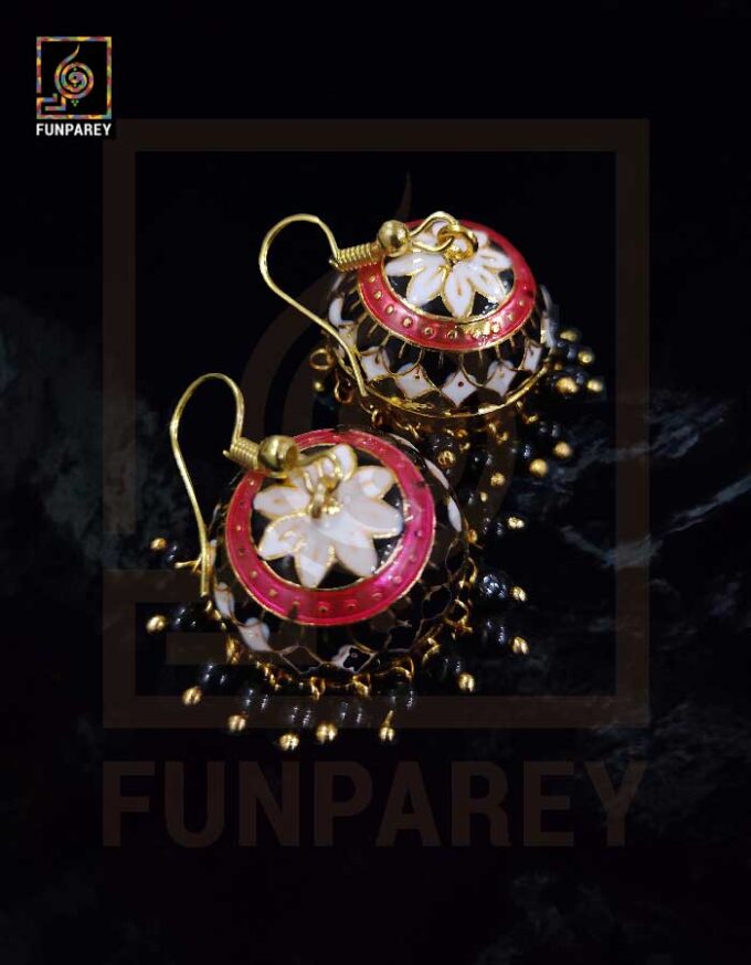 Ethnic Tribal Metallic Earrings "Czarina Blushed" - Image 2