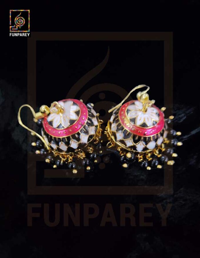 Ethnic Tribal Metallic Earrings "Czarina Blushed"