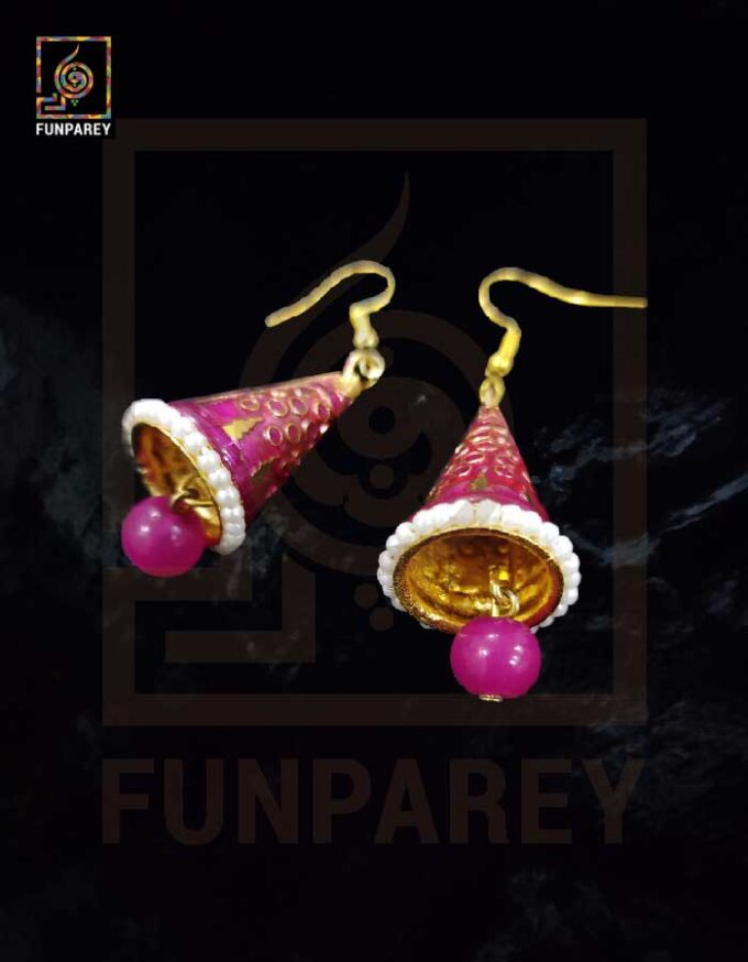 Ethnic Tribal Metallic Earrings "Chime Floral" - Image 3