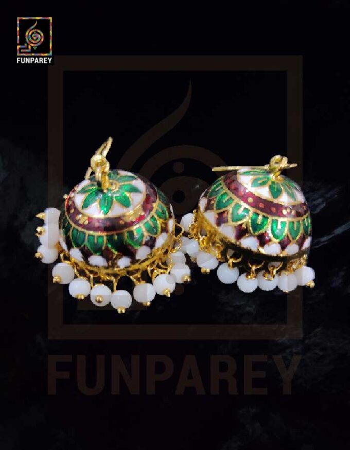 Ethnic Tribal Metallic Earrings "Czarina Crescent"