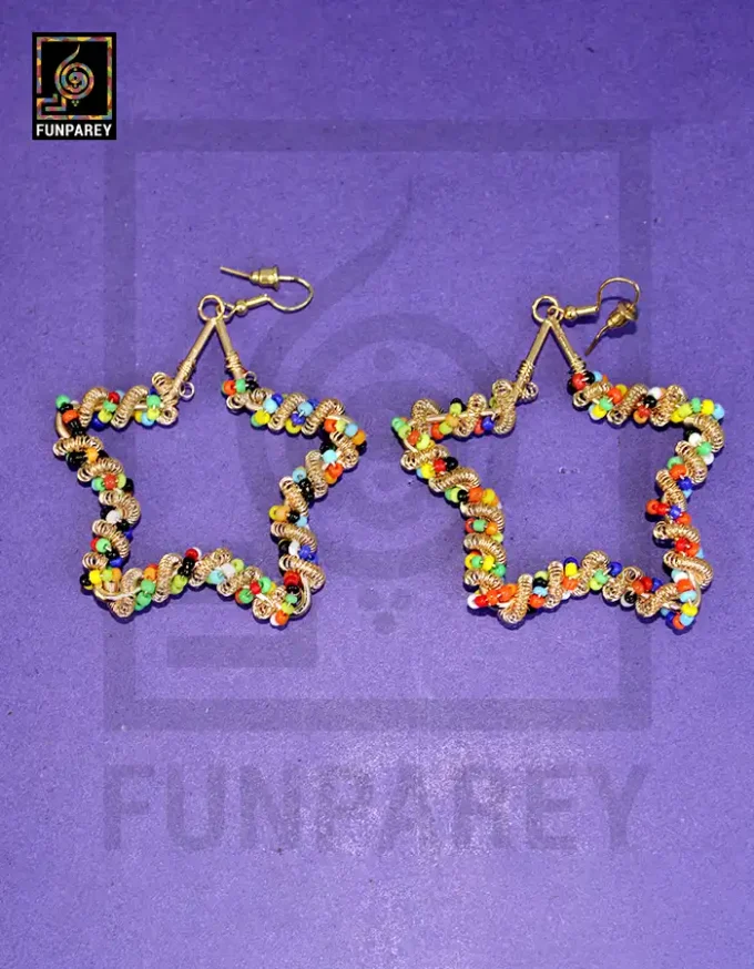 Bohemian Colorful Beaded Hoop Earrings