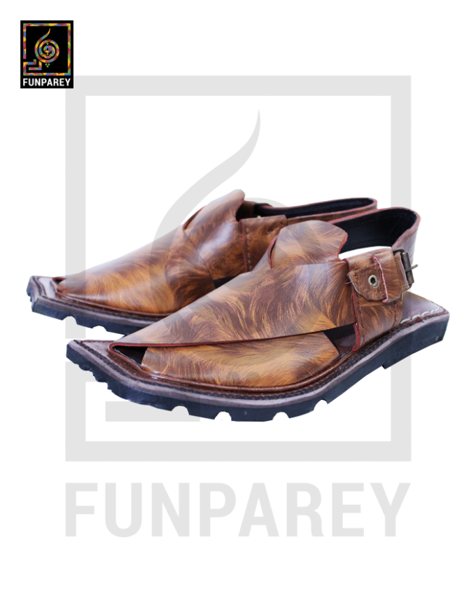 Handmade Pure Leather Mardan Kheri with Tyre Sole - Army Brown