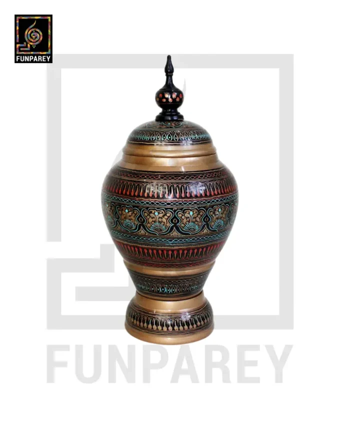 Spire Candy Jar - Hand Crafted with Golden Nakshi Art