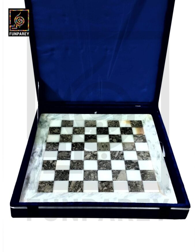 Premium Onyx Stone Chess Board with Pieces Complete Set 12x12 - Image 3