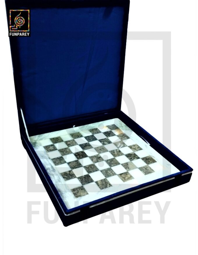 Premium Onyx Stone Chess Board with Pieces Complete Set 12x12