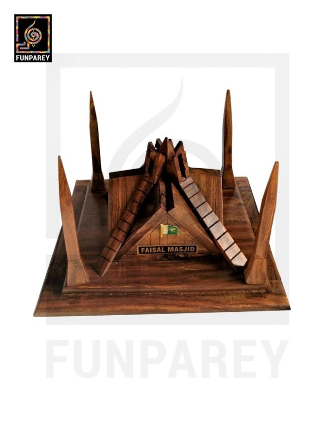 Handmade Wooden Premium Faisal Masjid Model 7" - Image 9