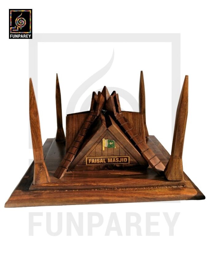 Handmade Wooden Premium Faisal Masjid Model 7" - Image 7