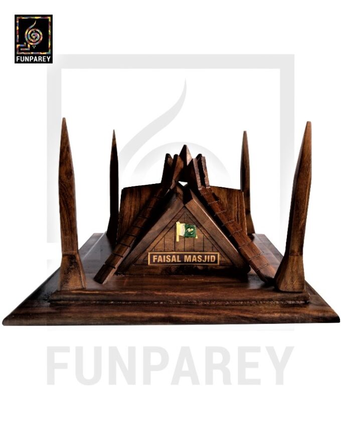 Handmade Wooden Premium Faisal Masjid Model 7" - Image 8