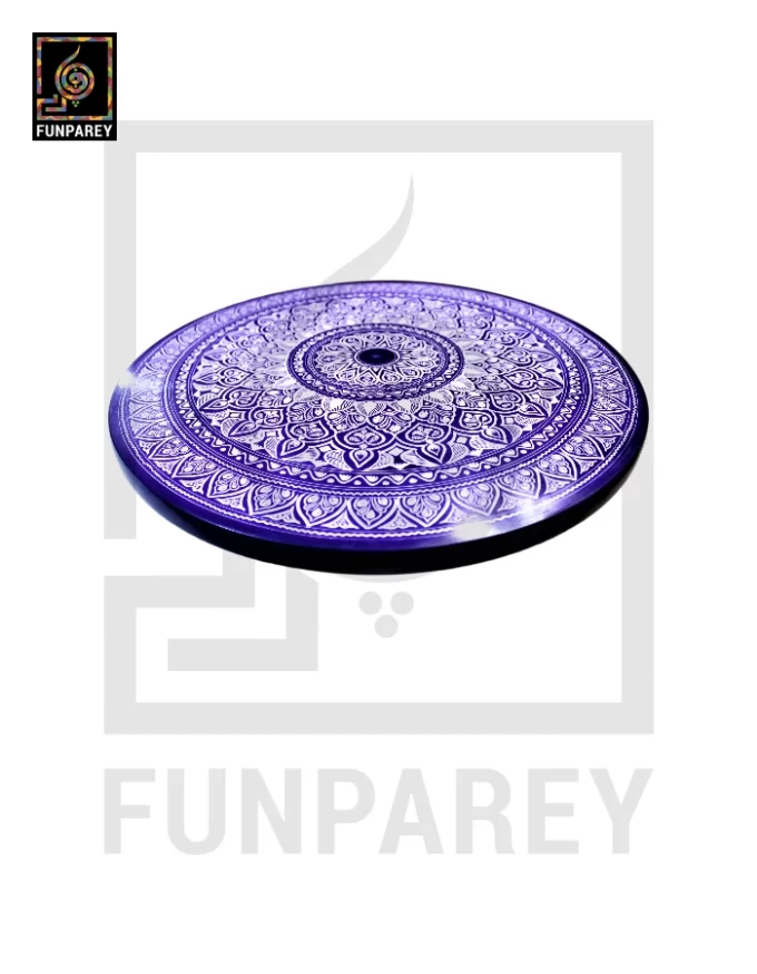 16" Nakshi Table with Blue Pottery Art Dark - Image 20