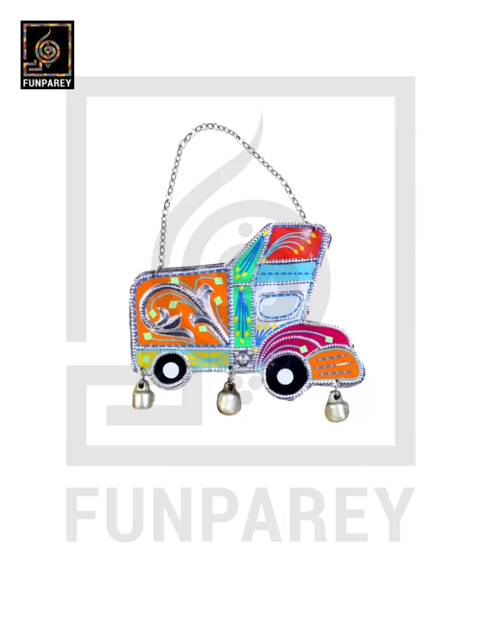 Handmade Truck Art Chamak Patti Wall Hanging Plate Truck Model Medium - Image 2