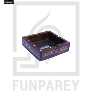 Handmade Wooden Ashtray with Fiber Inlay 4x4