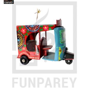 Handmade Wooden Colorful Rickshaw with Truck Art