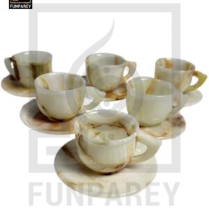 Onyx Stone Tea Cup Set (6 Cups & Saucers)