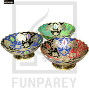 Handmade Multicolor 8" Brass Bowl Set (3 Pieces)