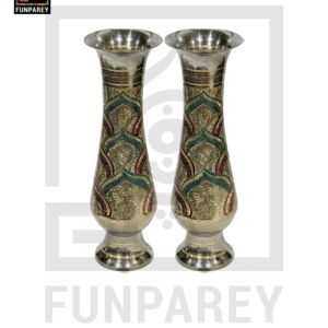 Handmade 12" Brass Vase Pair 'Horizon'