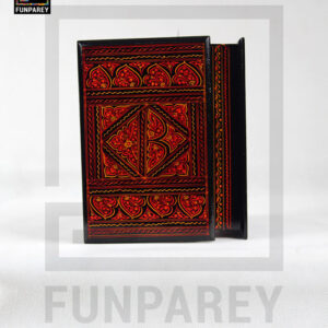 Wooden Jewelry Box 8/5 with Nakshi Art Red