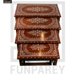 Nesting Tables With Galahad White Fiber Work