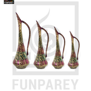 Handmade Brass Flower Vase Set (4 Pieces)