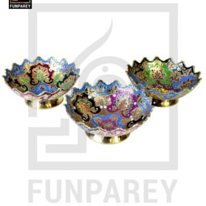 Handmade Decorative 6″ Distinct Brass Bowl Set (3 Pieces)