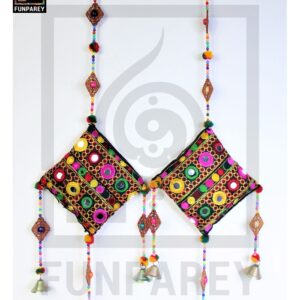 Handmade Antique Embroidered Cushion Door Chime Small Pair