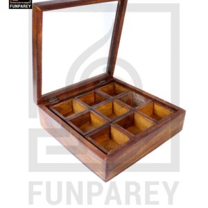 Handmade Wooden Storage Box with Removable Partitions 10/10 (Masala Box)