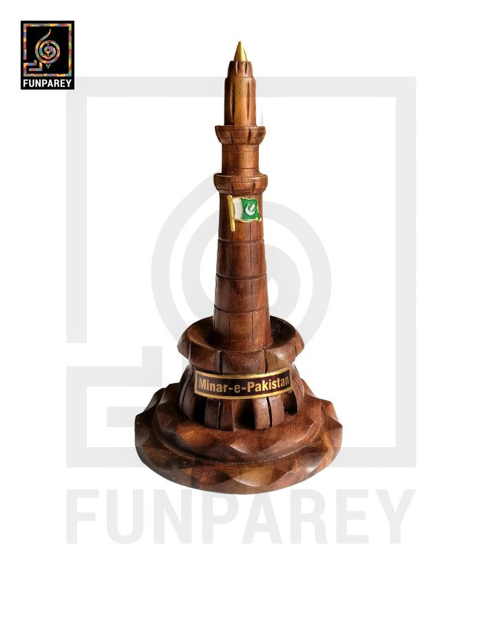 Handmade Wooden Premium Minar e Pakistan Model 9"