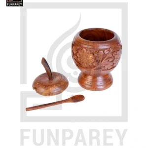 Hand Crafted Wooden Sugar Pot - Apple Shaped