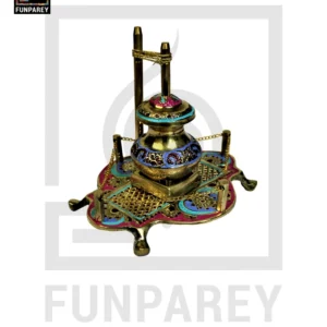 Handmade Brass Decorative Classical Desi Curd Churn - Lassi Maker Colorful