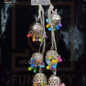 Tribal Oxidized Kashmiri Dangle Trailing Earrings "Jazzed"