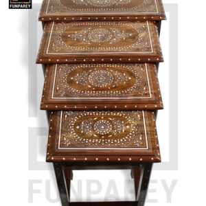 Nesting Tables With Standard White Fiber Work